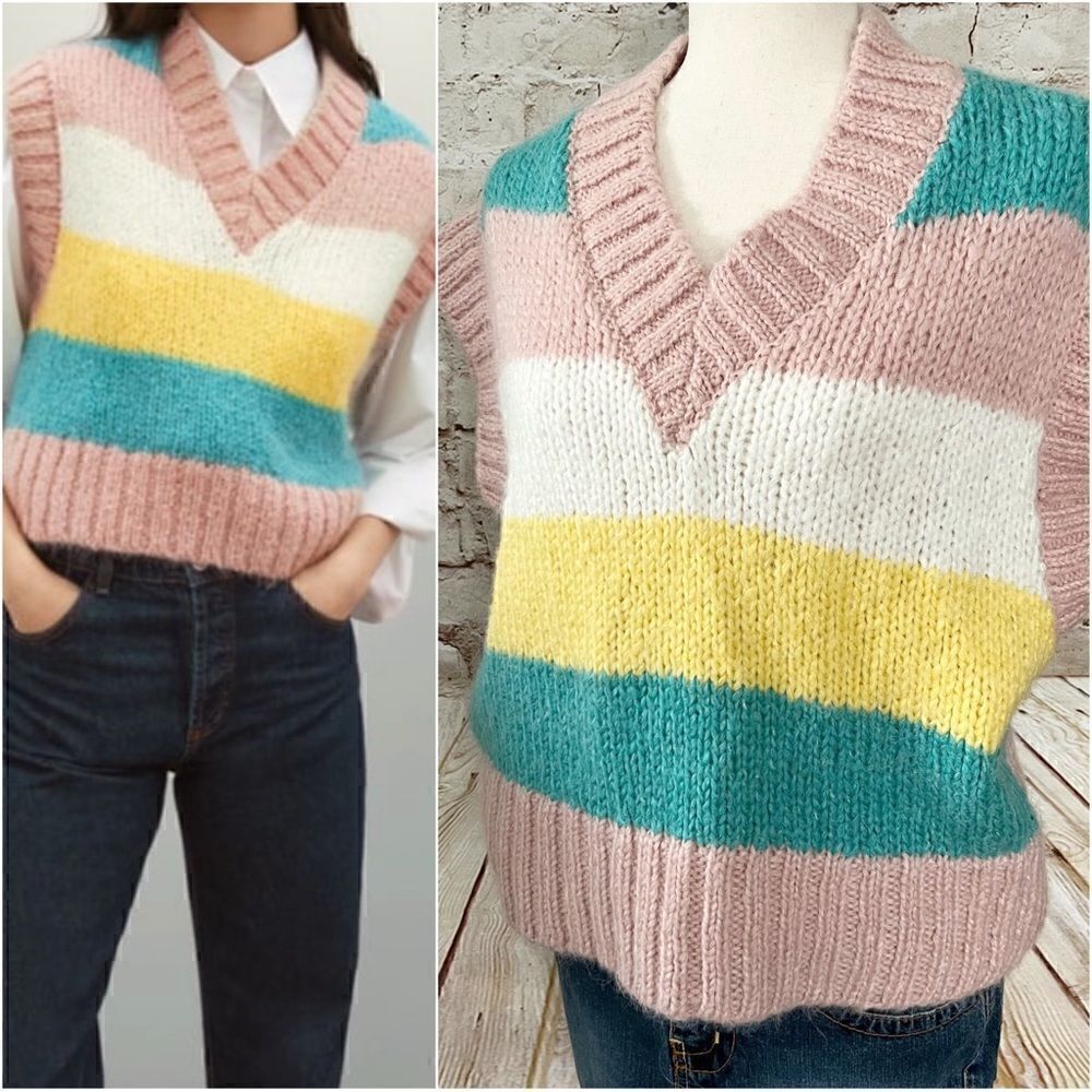 Zara striped chunky sweater vest